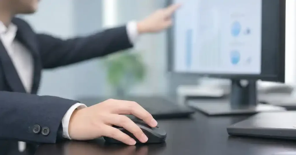 QAエンジニアがテスト結果を確認しながら操作している手元